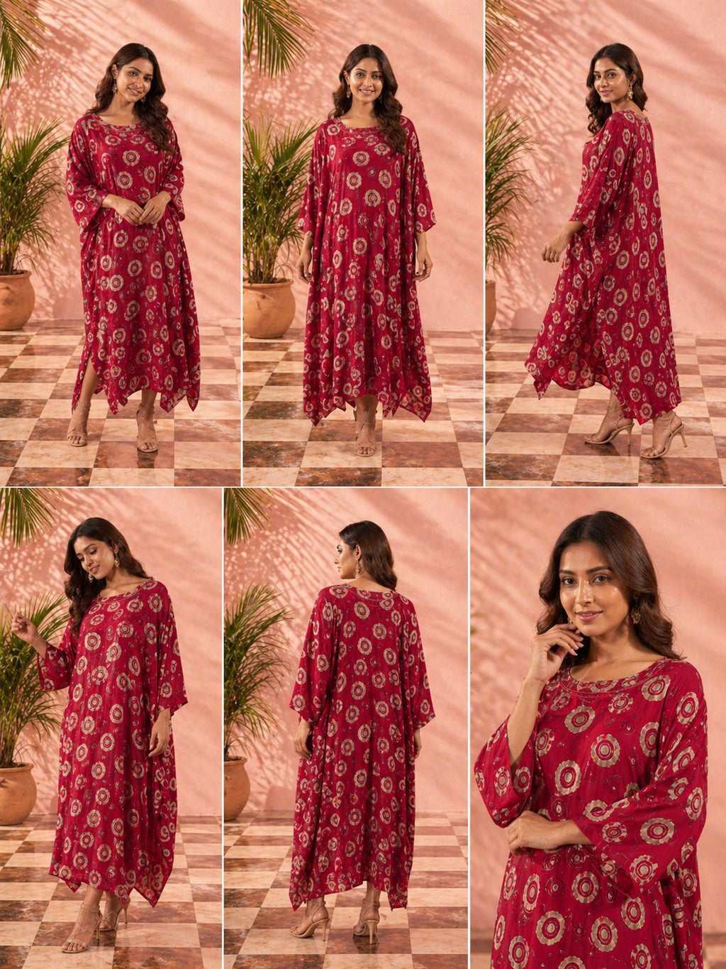Rayon premium kurta (mehroon)