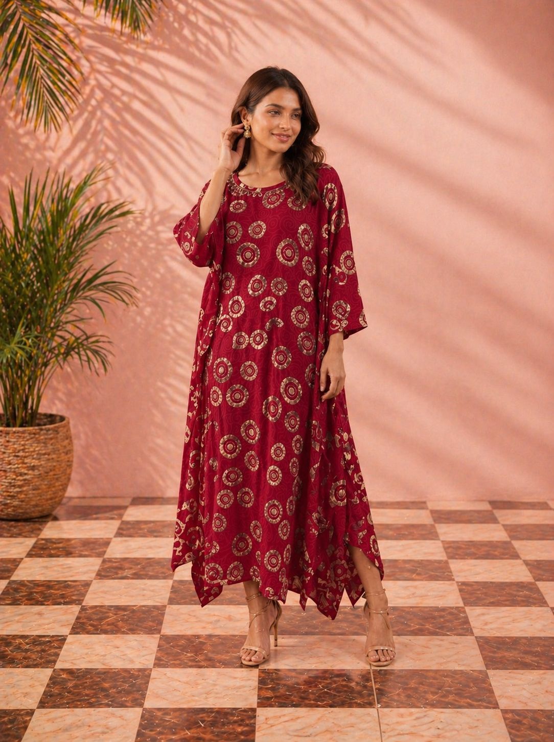 Rayon premium kurta (mehroon)