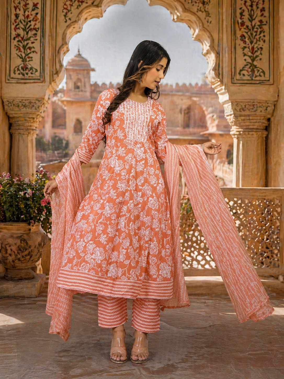 summer kurta orange