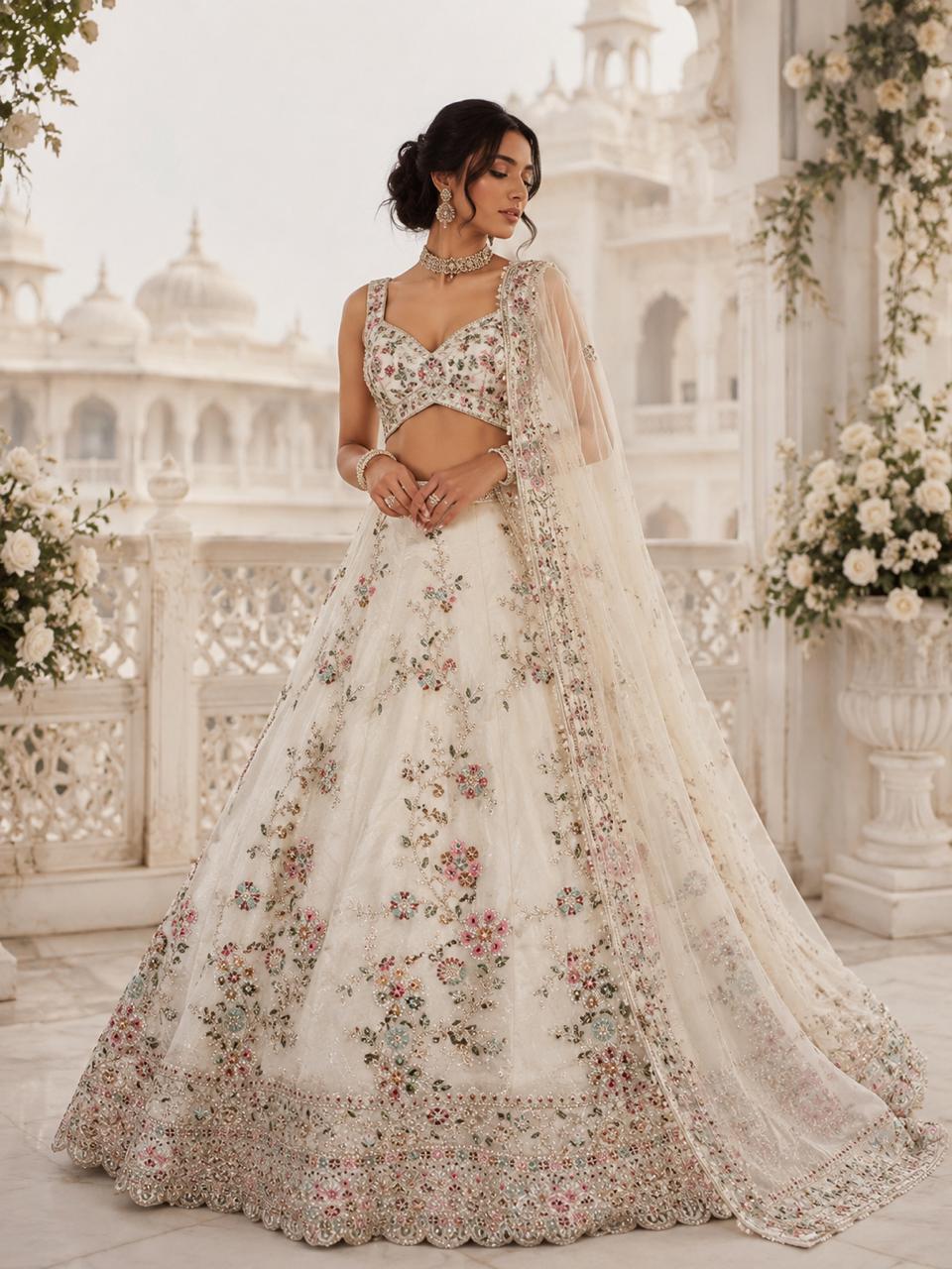 Pure White Lehenga set