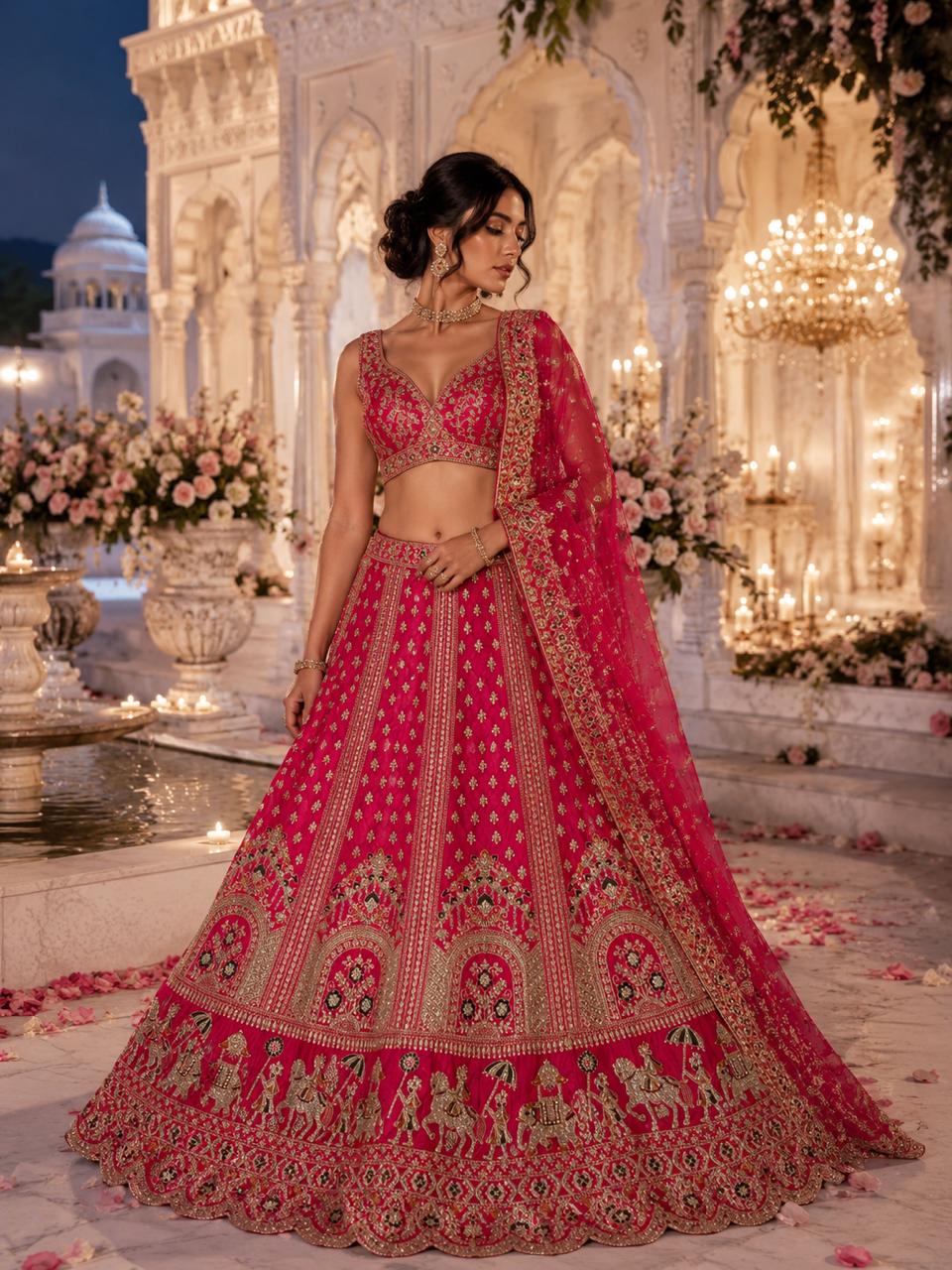 Red Bridal Lehenga set