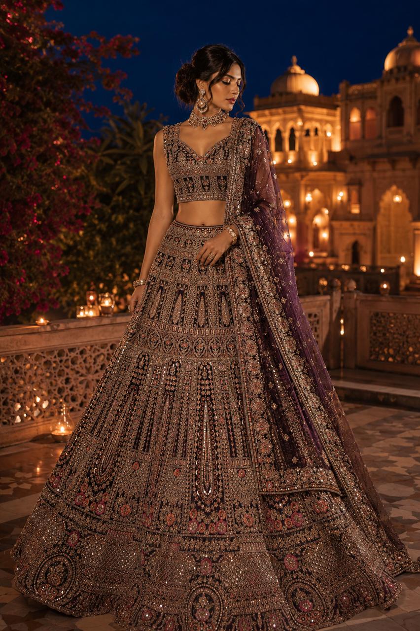 Magnificent Purple with silver Lehenga