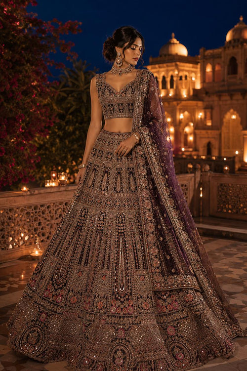 Magnificent Purple with silver Lehenga